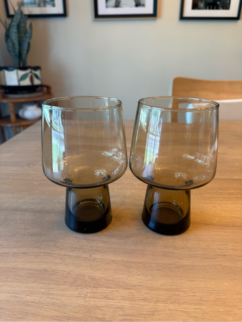 Vintage 1970’s Libbey Tawny Accent Beer Glasses Brown - set of 2